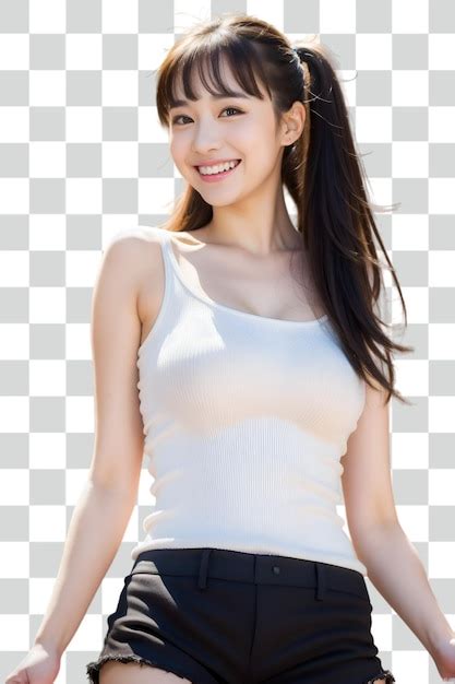 Premium PSD Psd Sexy Asian Woman Isolated On Transparent Background