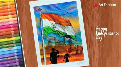 Happy Independence Independence Day Drawing With Oil Pastels How To