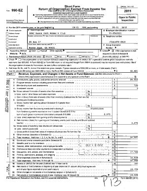 Fillable Online Short Form Form 990 EZ Return Uof Oaran Ation7 Exem Fax