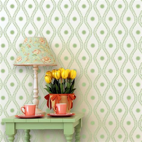 Geometric Stencil Madeleine Allover Stencils For Walls And Fabric Diy