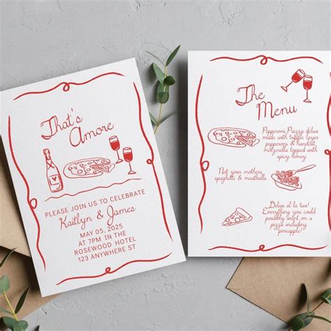 That S Amore Invite Pizza Party Rehearsal Dinner Italian Dinner Party