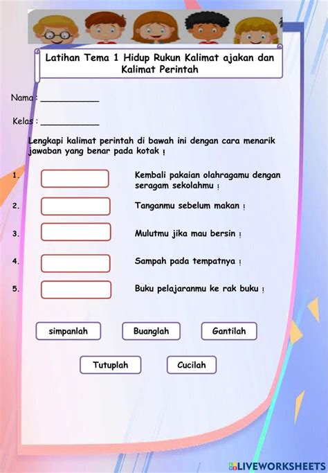 Kalimat Perintah Dan Ajakan Interactive Worksheet Live Worksheets