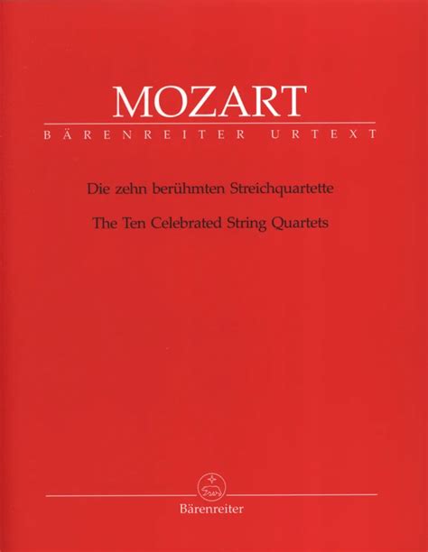 The Ten Celebrated String Quartets De Wolfgang Amadeus Mozart Acheter