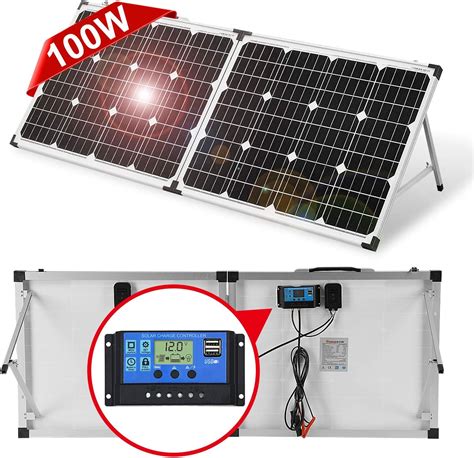 Dokio 100w50x2 12v Monocrystalline Foldable Solar Panel Uk Garden And Outdoors