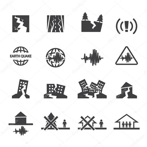 Earthquake Icons Setvector Eps10 — Stock Vector © Jacartoon 112251662