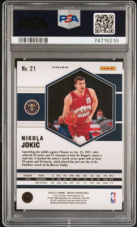 2020 21 Panini Mosaic Silver Prizm 21 Nikola Jokić for sale online