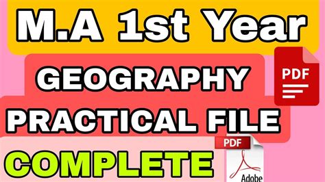 M A PREVIOUS YEAR GEOGRAPHY FILE MA First Year Geography Practical