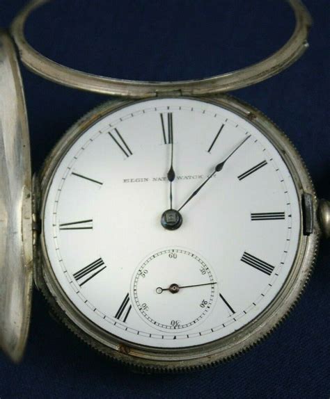 Antique Pocket Watch 18S Coin Silver Elgin Fahy 7J Triple Hunter 1887