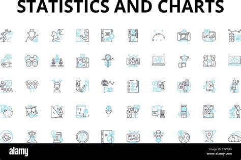 Statistics And Charts Linear Icons Set Data Graphs Trends Variance