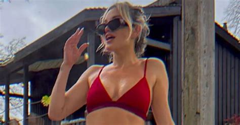 In A Sizzling Hot Tub Snap Ashley Roberts Stripped Off To A Tiny Red Bikini As She Enjoyed A