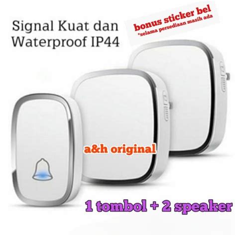 Jual Bel Rumah Wireless Waterproof Door Bell Pintu Receiver Ip