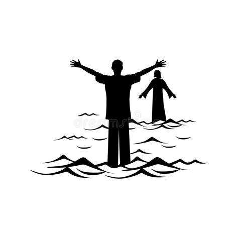 Jesus Walking On Water Stock Vector Illustration Of Lake 22756637