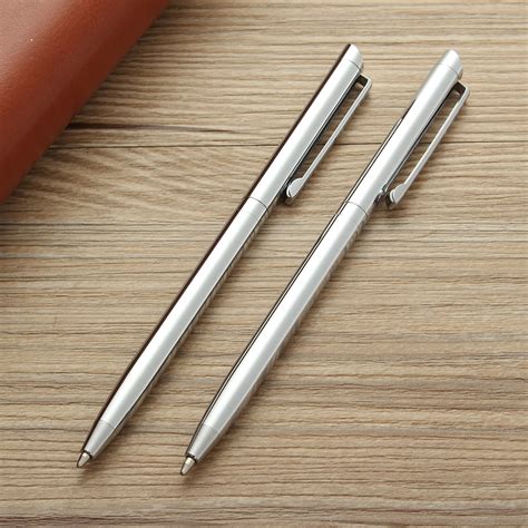 Rotating Metal Ballpoint Pen Stainless Steel Ball Pen Steel Pen