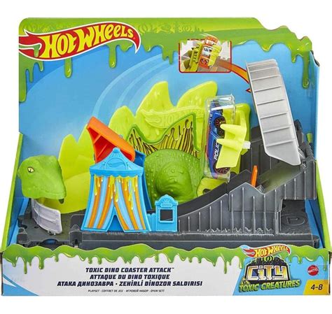 Pista Hot Wheels City Ataque Tóxico Do Dinossauro Mattel Parcelamento sem juros