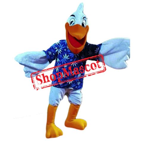 Happy Lightweight Pelican Mascot Costume Cute White Dogs, Cartoon ...