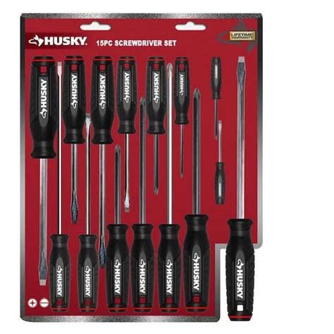 Husky Dual Material Screwdriver Set 15 Pieces HUSKY015 The Home Depot