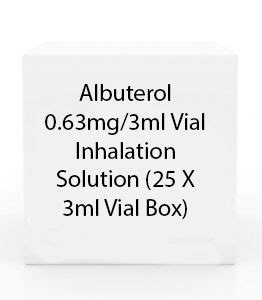 Albuterol 0 63mg 3ml Vial Inhalation Solution 25 X 3ml Box