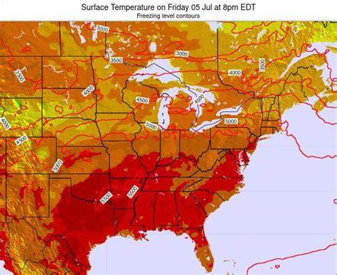 Kentucky Surface Temperature on Monday 29 Mar at 8am EDT