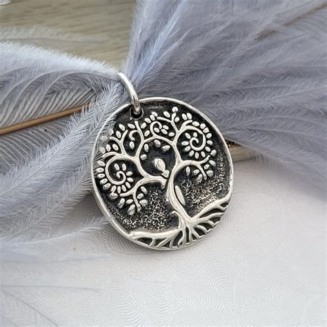 Tree Of Life Her Tree Of Life Pendant Silver Recycled 925 Silver Tree Of Life Necklace Yoga