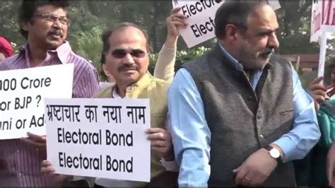 Congress Mps Protest Outside Parliament Against Electoral Bonds Scam