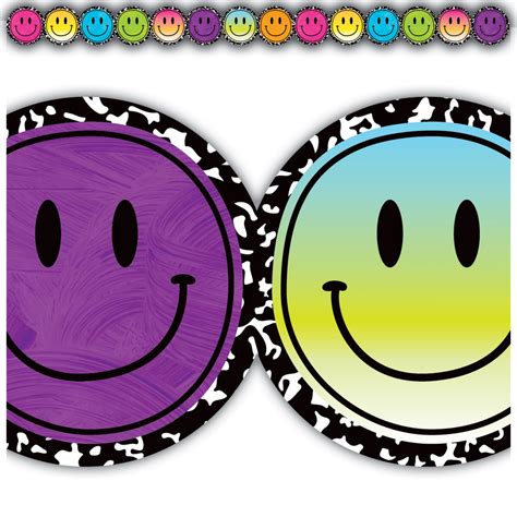 Brights 4ever Smiley Faces Die Cut Border Trim Tcr6929 Teacher