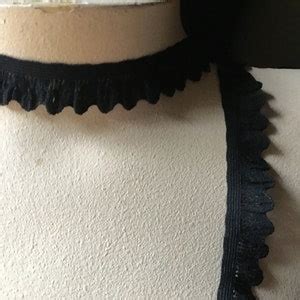 Yds Ruffled Black Stretch Elastic Lace Trim For Lingerie Costume Or Jewelry Design El Etsy