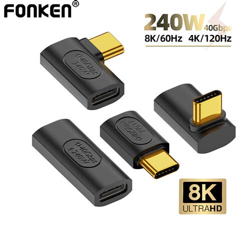 Fonken Usb40 40gbps Usb C To Type C Pd240w Charging Adapter Converter