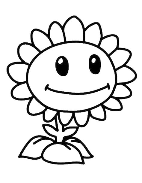 Plants Vs Zombies Sunflower Coloring Page