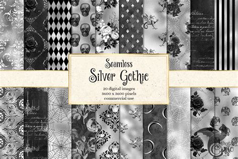 Silver Gothic Digital Paper Graphic By Digital Curio Creative Fabrica