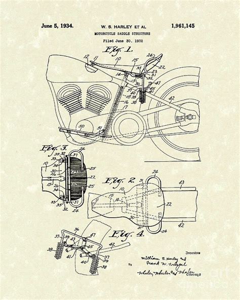 Pin By Jorge Segura On Drawing Motorcycle Harley Davidson Patent