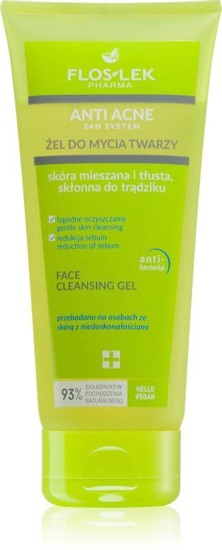 FlosLek Pharma Anti Acne Gel Limpiador Para Pieles Grasas Con Tendencia