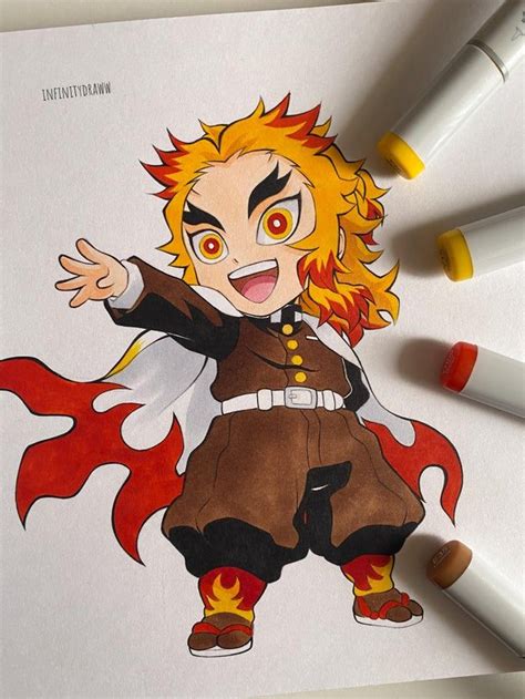 Drawing of Chibi Rengoku ️🔥: AnimeSketch | Anime drawings, Anime ...