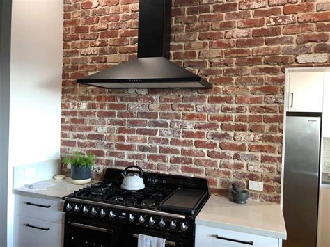 Red Brick Wall Tiles Kitchen