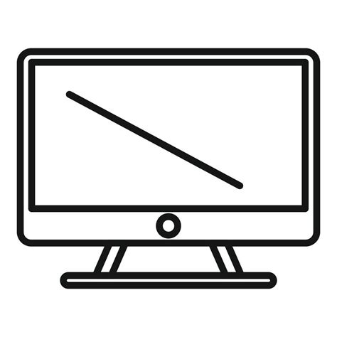 Internet Monitor Icon Outline Vector Computer Screen Vector