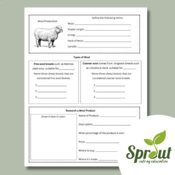 Sheep By Products Worksheet By Sprout In Ag Education TPT