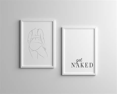 Get Naked Body Positive Line Art Female Figure Art Print Minimalist Wall Decor Printable Wall