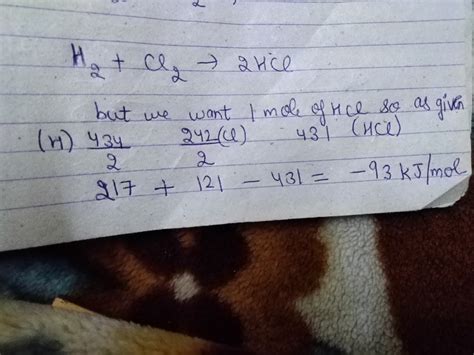 Bond Dissociation Enthalpy Of H Cl And Hcl Are And Kj