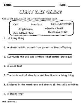 Science Fusion Th Grade Unit Lesson Worksheets Library