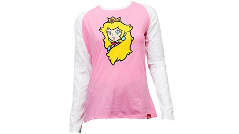 Super Mario Adult Princess Peach Raglan T Shirt Nintendo Official Site