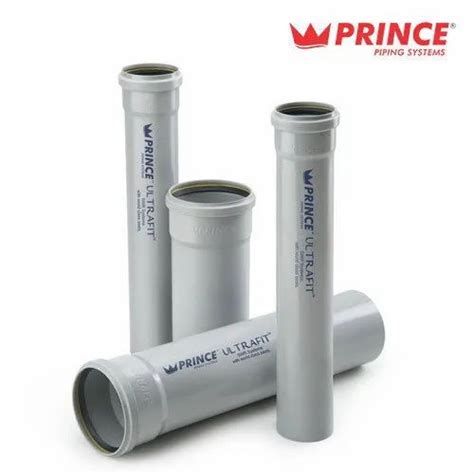 Grey Pvc Prince Ultrafit Swr Pipe And Fitting Length Of One Pipe M