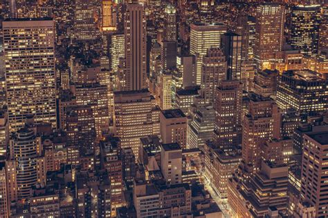 Foto De Noite De Arquitetura De Edif Cios Em Nova York O