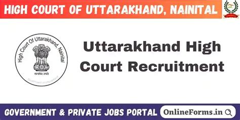 Uttarakhand High Court Recruitment Apply For Vacancies