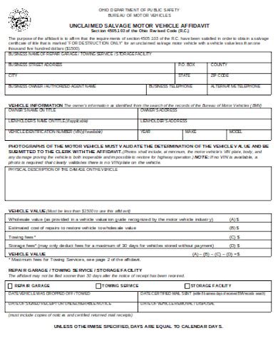 Free Vehicle Affidavit Form Samples Pdf Ms Word Google Docs