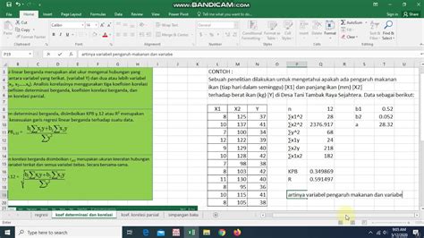 Menghitung Koefisien Determinasi Dan Korelasi Linear Berganda Secara