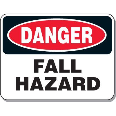 Danger Fall Hazard Sign, OSHA & ANSI Compliance Signs, Construction ...