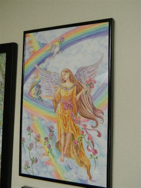 Angel Art Angel Sitting On A Rainbow With Twisted Rainbows Etsy