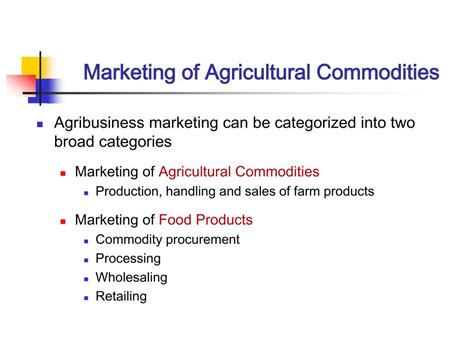 Ppt Lecture Marketing Of Agricultural Commodities Powerpoint