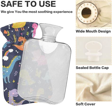 Shop Naanle Colorful Rainbow Dinosaur Hot Water Bottle L Heat Cold Therapy For Pain Relief