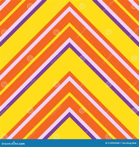 Rainbow Chevron Diagonal Stripes Seamless Pattern Background Stock