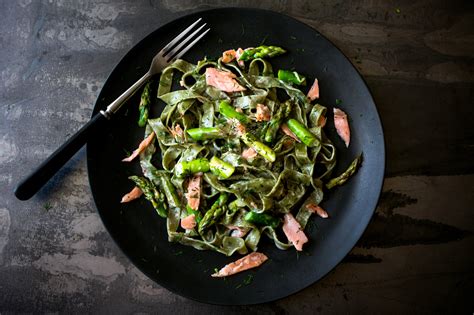 Fettuccine With Asparagus And Smoked Salmon Recipe Nyt Cooking